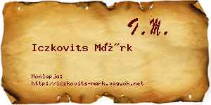 Iczkovits Márk névjegykártya